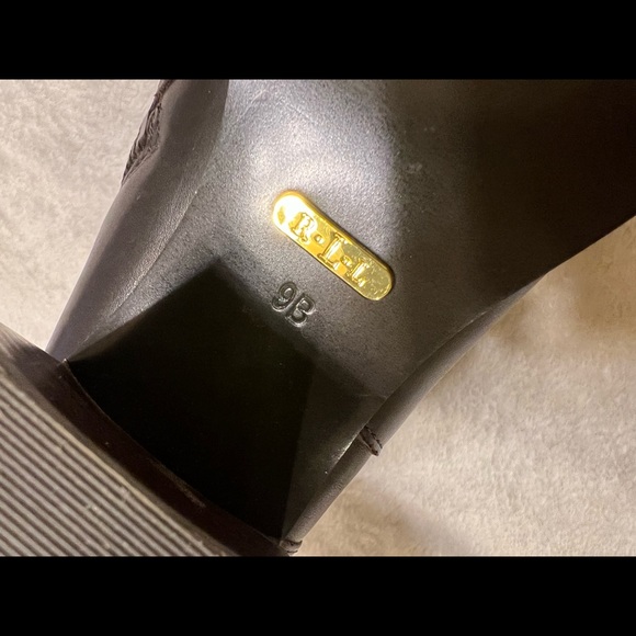 Dark Brown Ralph Lauren Leather Boots - Booties - Heels - Picture 2 of 5